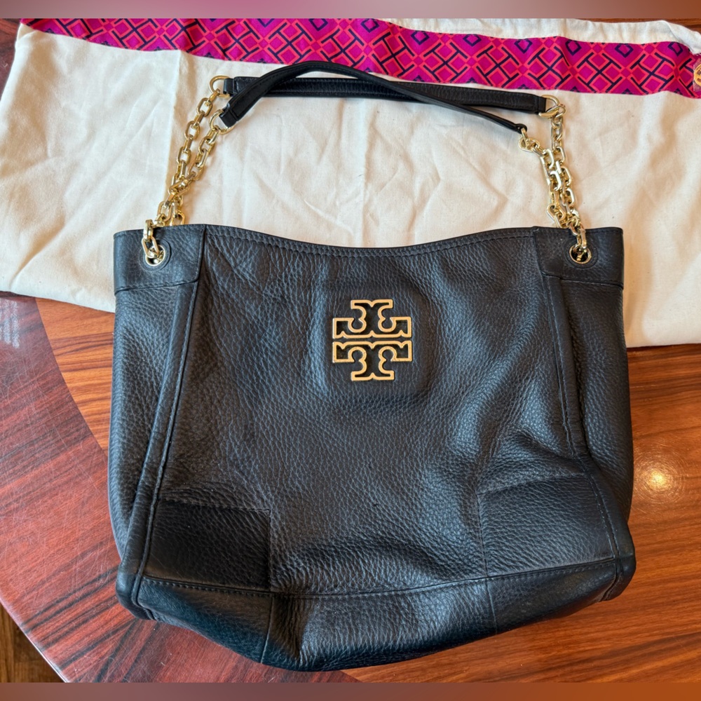 Tory Burch Small Britten Leather Tote